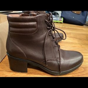 Clarks brown leather boots size 10